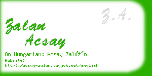 zalan acsay business card